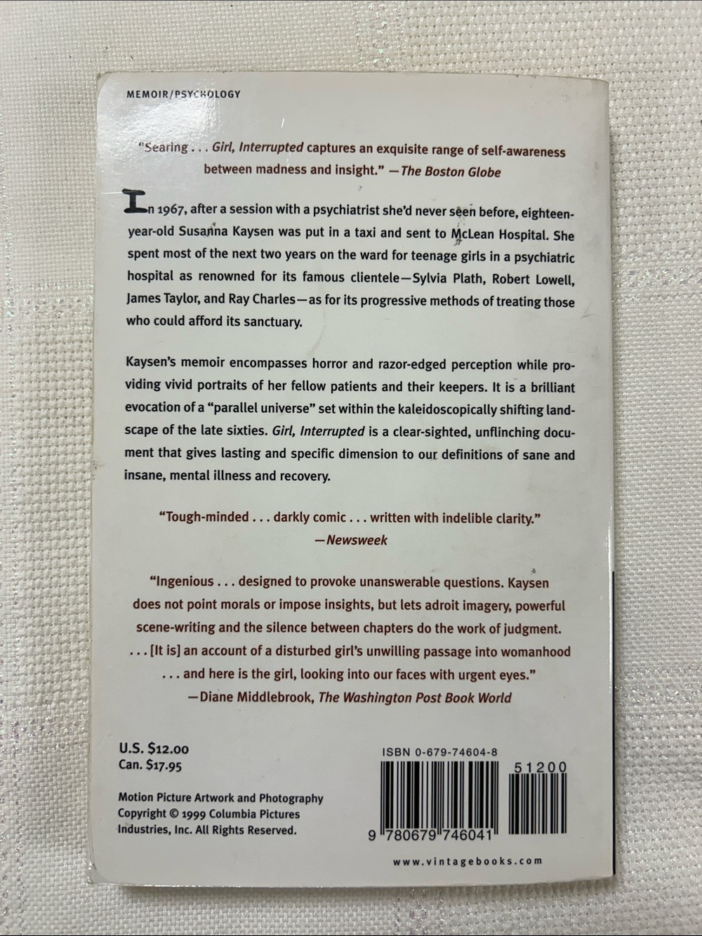 Girl, Interrupted Book by Susanna Kaysen image 2